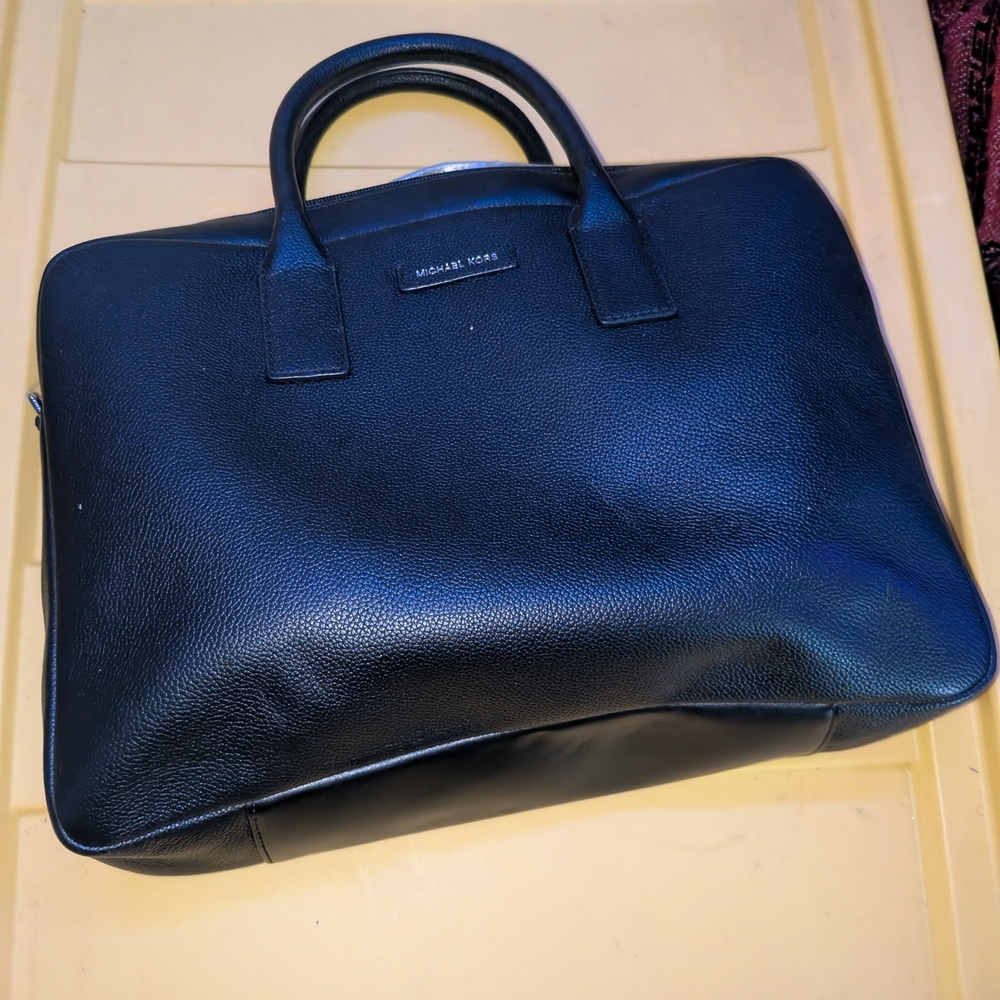 Michael Kors Men's Black Leather Briefcase